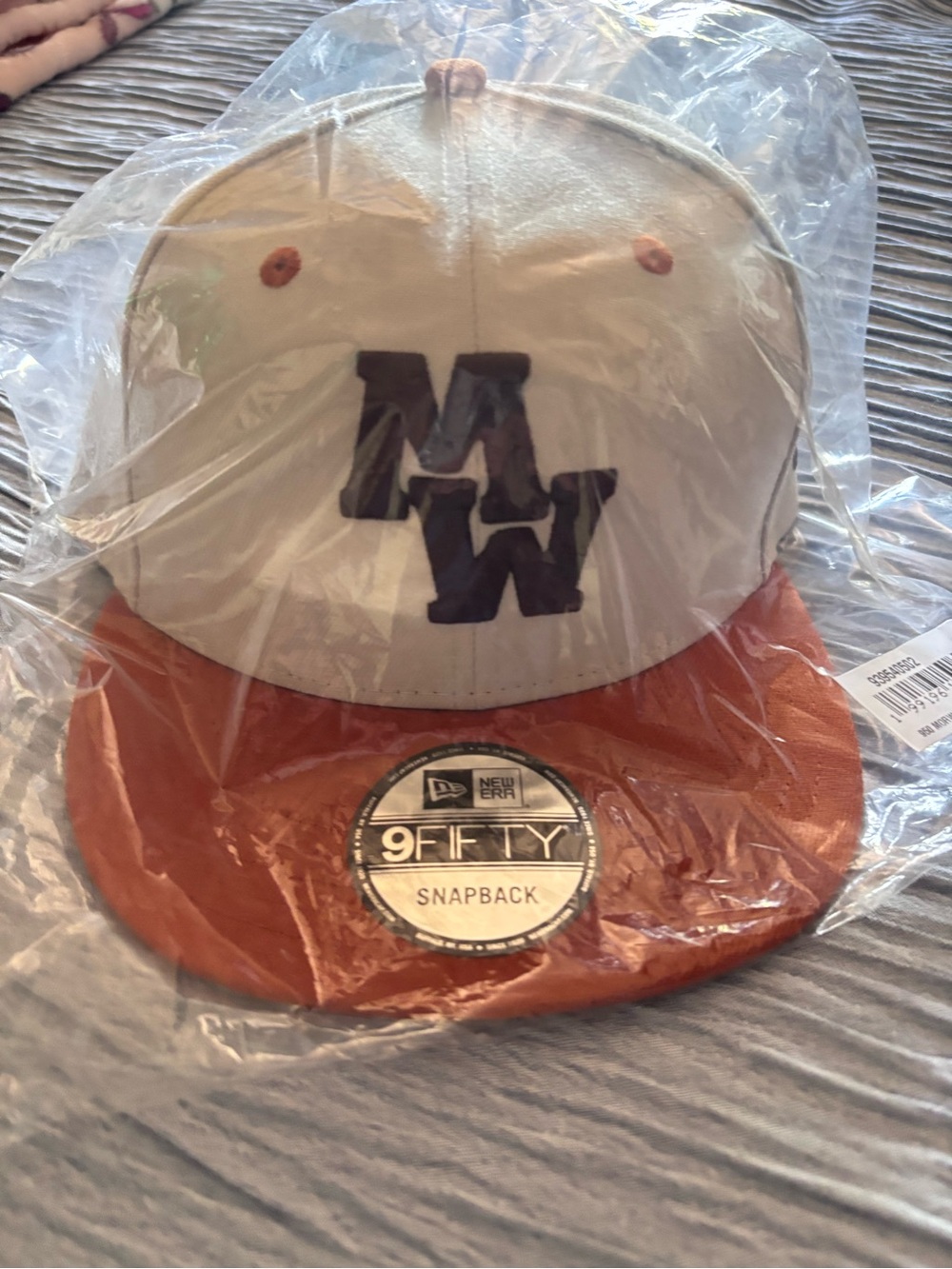 Morgan Wallen - New Era White Crown with Rust Orange Brim Snapback Hat